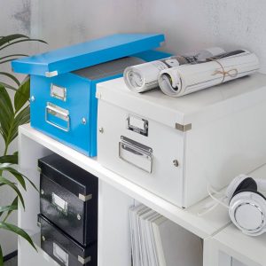 Lot de 4 boîtes de rangement rigide – Bleu
