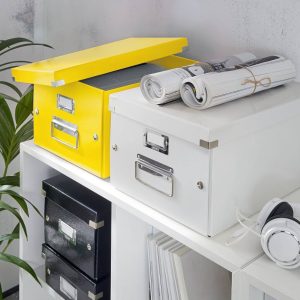 Lot de 4 boîtes de rangement rigide – Jaune