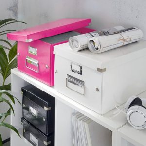 Lot de 4 boîtes de rangement rigide – Rose